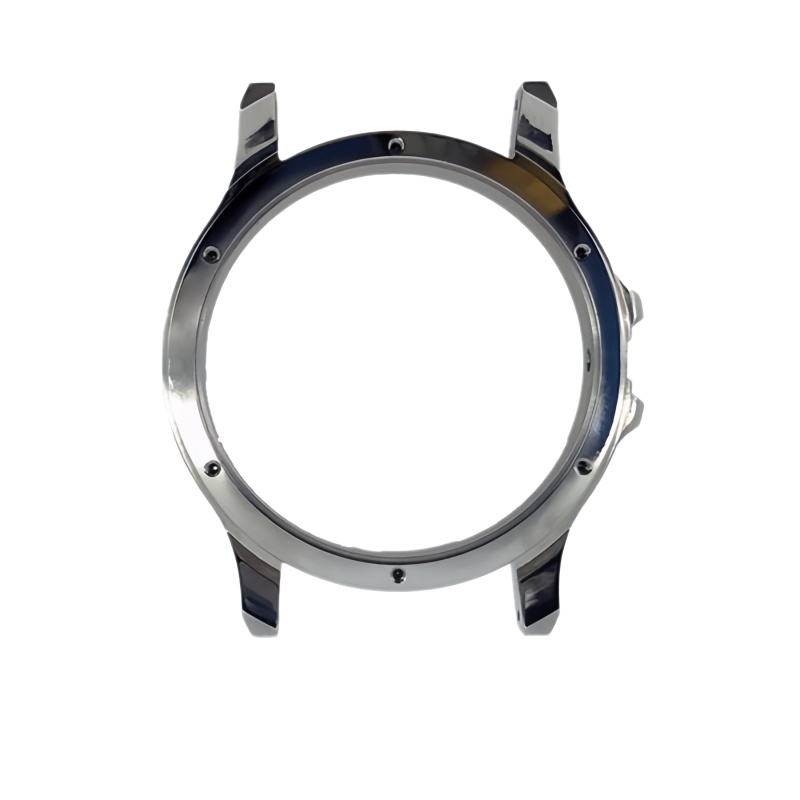 Precision CNC machined watch case frame with fine surface finishing and complex geometry